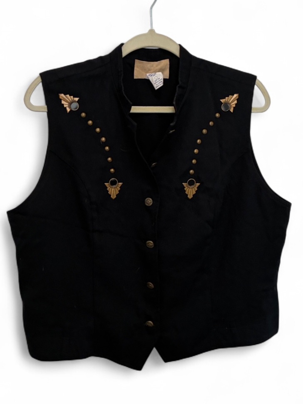 Vintage New Frontier Black Embellished Western Vest